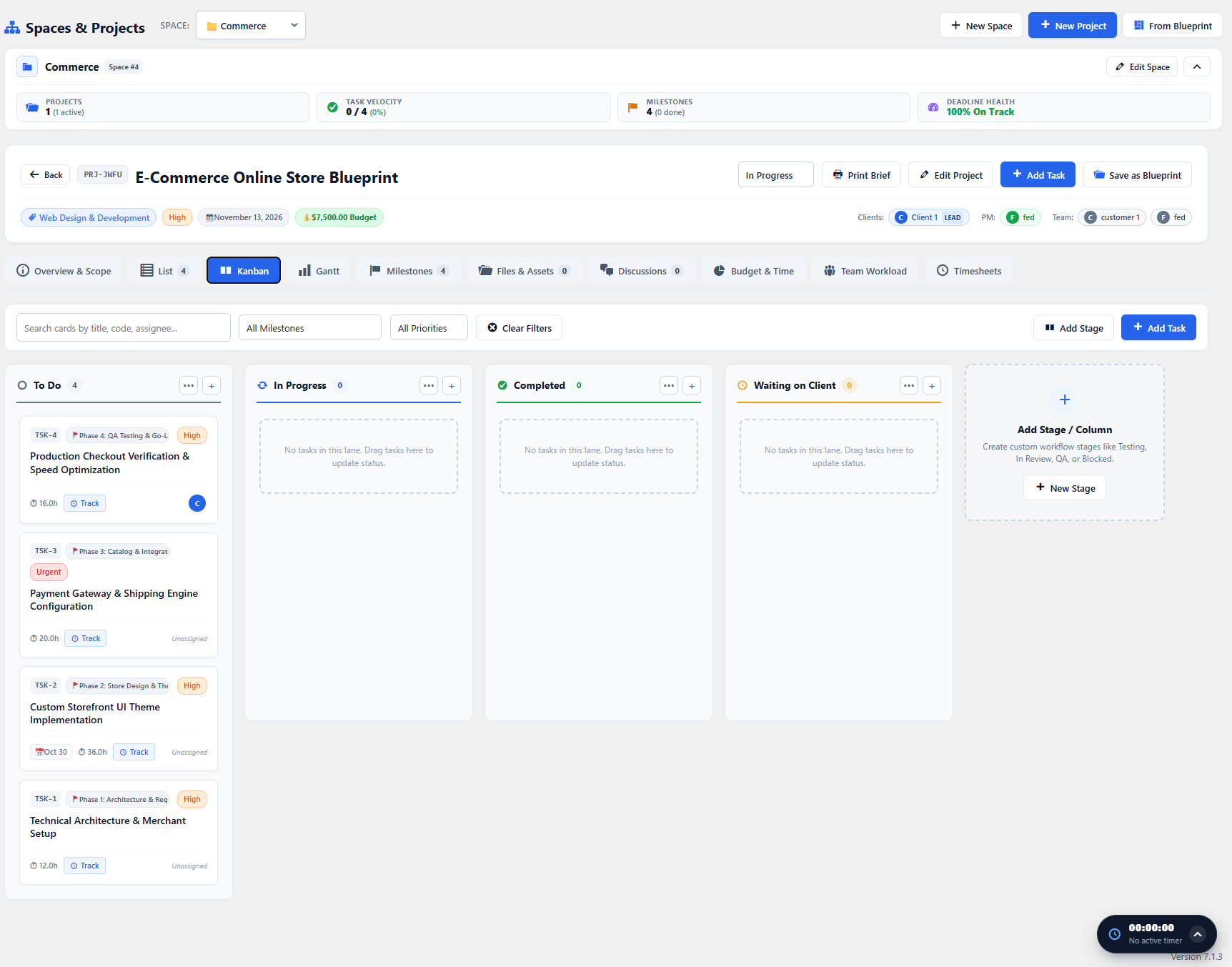 Project Kanban Board View