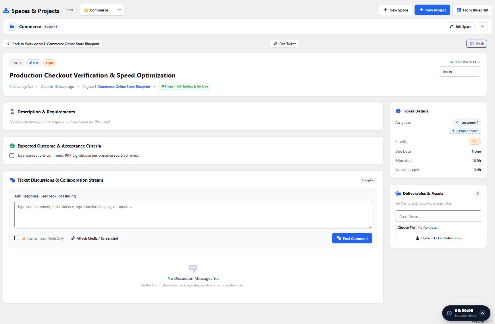 Single Task Details Drawer in WorkFuz